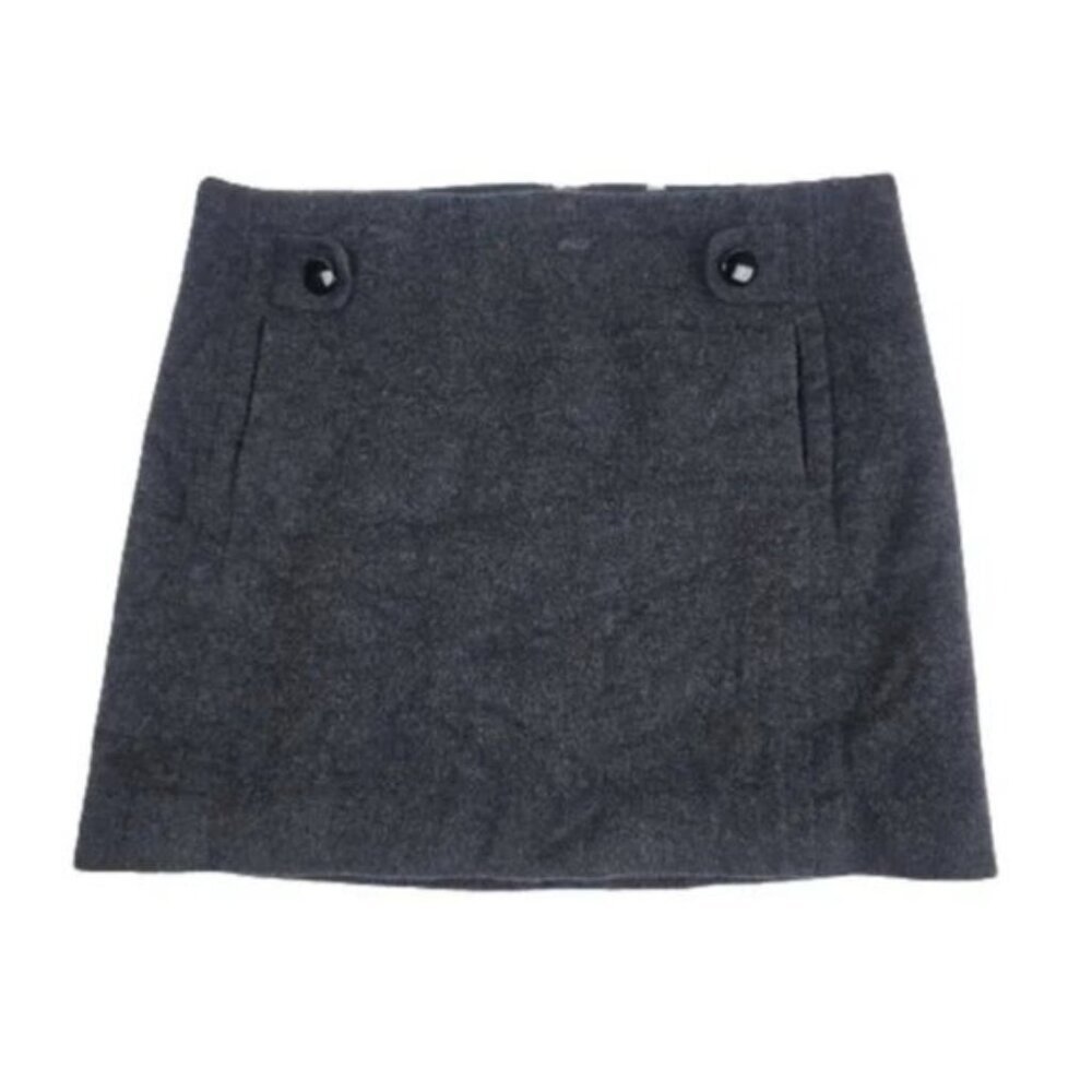 J. Crew Wool Cashmere Felted Mini Skirt Classic Preppy Closet Staple